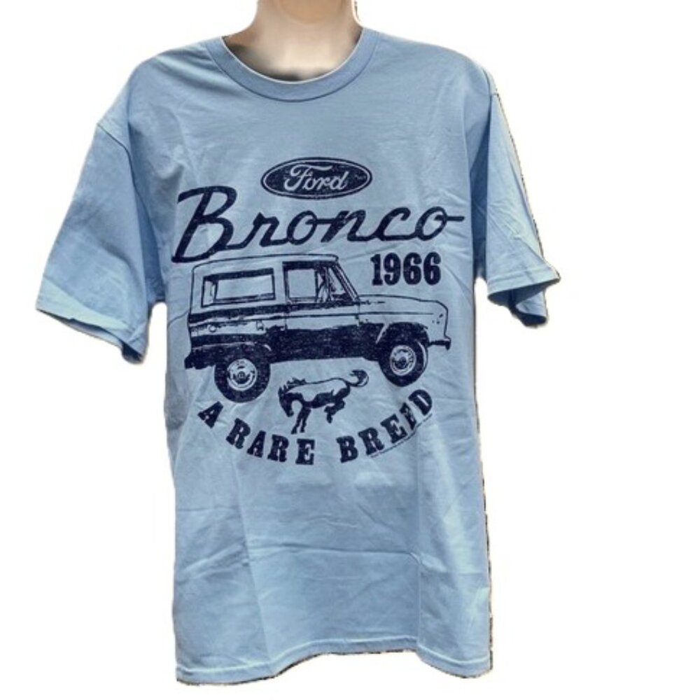 FORD BRONCO Short Sleeves Blue Graphic Tee Classic Truck Mens Medium